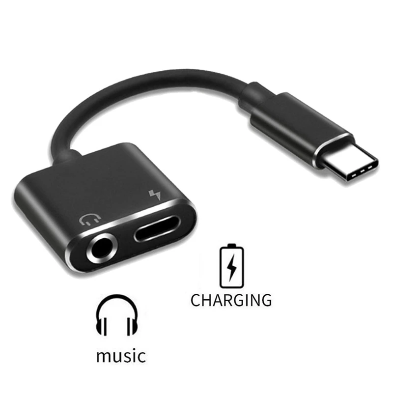

2 In 1 Type-C To 3.5mm Jack Headphone Aux Converter Usb Type C Adapter Charger Audio Cable For Samsung For Xiaomi For Huawei