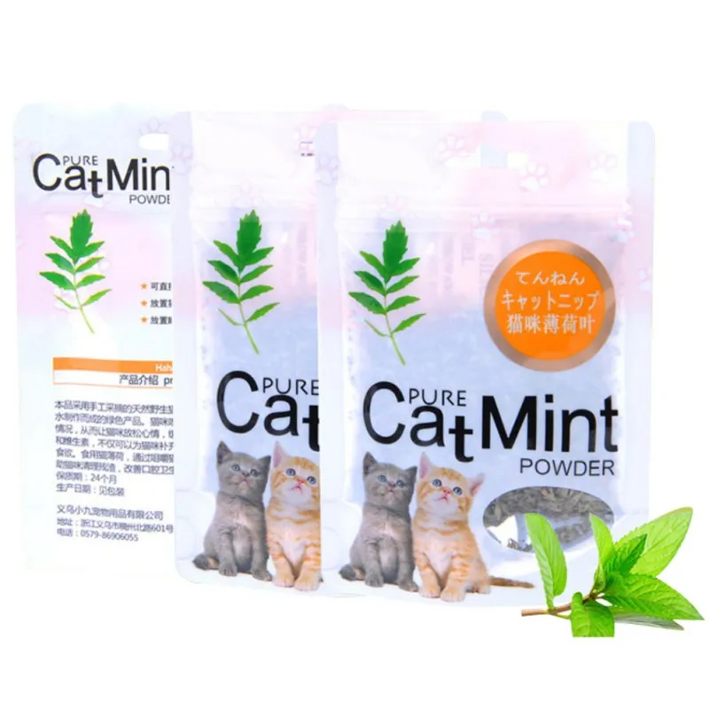 

2pcs Natural Organic Premium Catnip Catmint Menthol Flavor Cat Treats Funny Toys For Kittens Cat's Favorite Make Your Cat Drunk