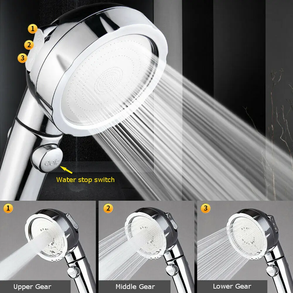 

Universal 3 Mode Shower Head High Pressure Shower Head Bathroom Powerful Energy Water Saving Filter