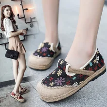 2019 spring flat bottom wild color matching print set foot ladies single shoes