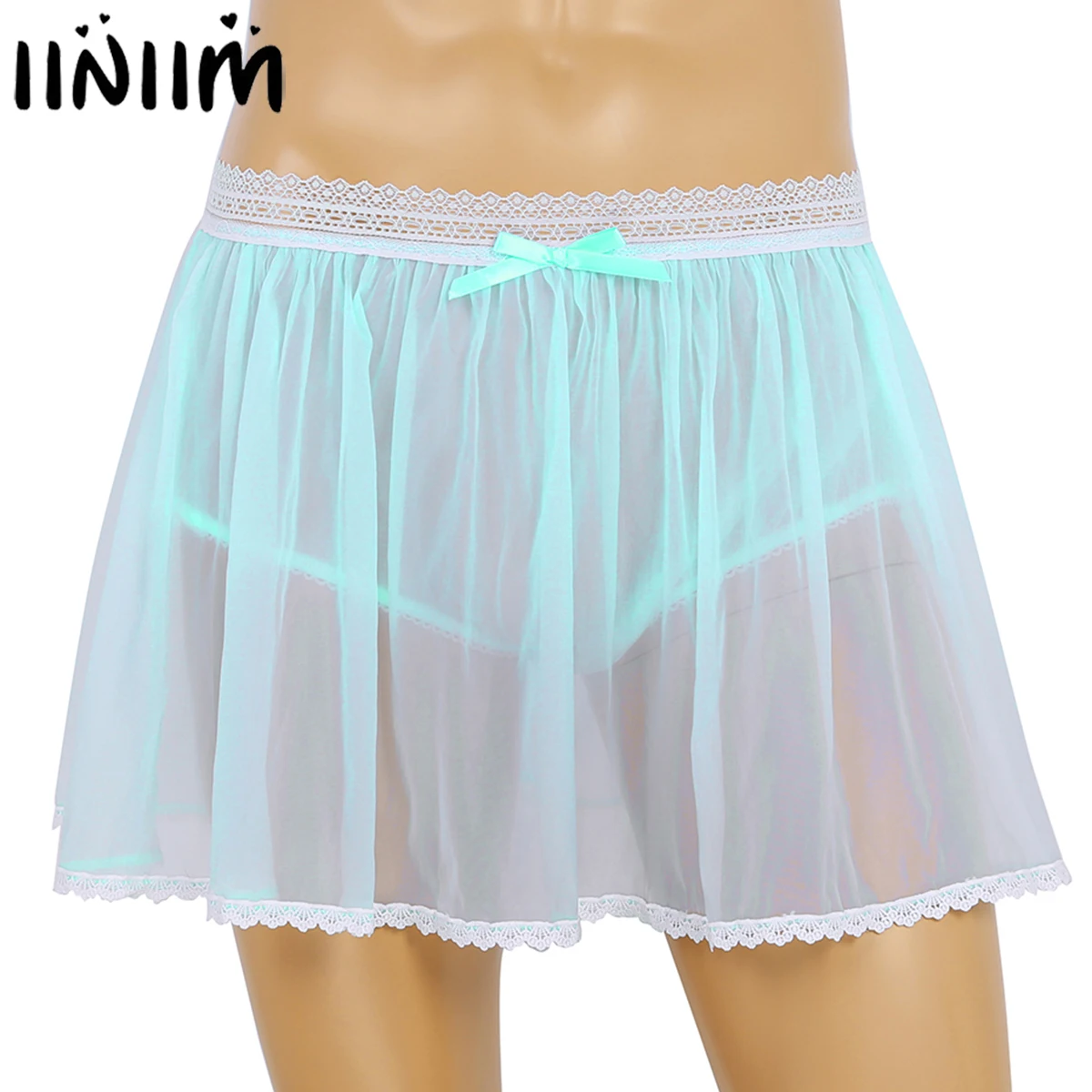 Iiniim сексуальное нижнее белье для взрослых мужчин Babydolls эластичная кружевная