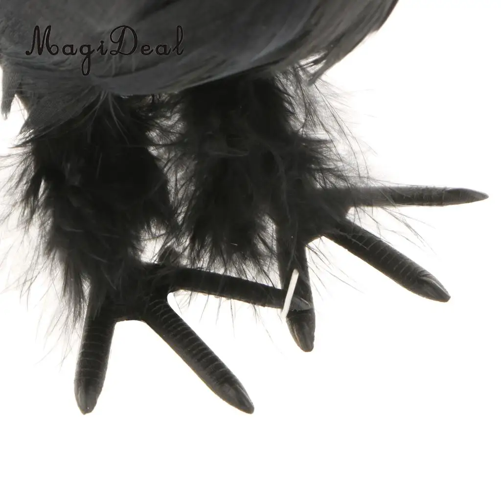 Lifelike Size Full Body Halloween Decoration Bird Fake Black Feathered Crows Ravens Indoor Outdoor Holiday Decor Ornament
