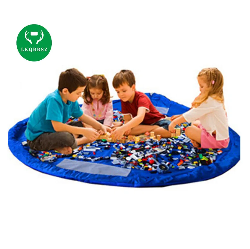 LKQBBSZ المحمولة الاطفال الأطفال الرضع طفل اللعب حصيرة كبيرة تخزين أكياس اللعب المنظم بطانية البساط صناديق ل ليغو اللعب