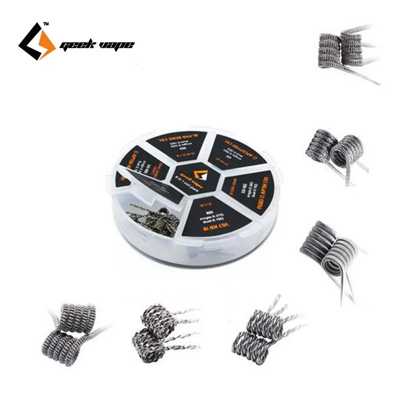 Оригинальная катушка Geekvape 6 в 1 Alien Alpha Braid Fused Clapton Helix Clapception Tidal для RTA RDA DIY|fused