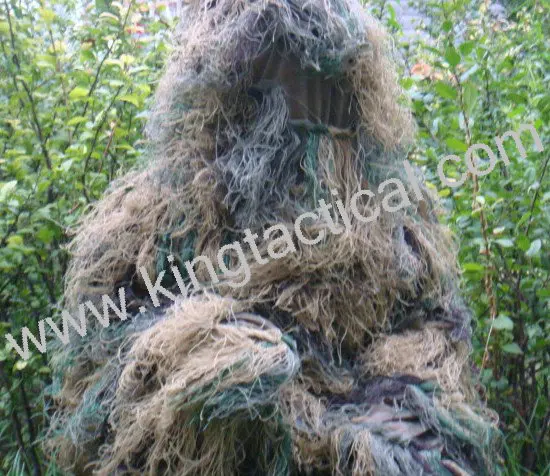 Best price at $103 Cheap Camo 3D leaf GHILLIE Training Suit Jungle Sniper Camouflage Military Hunting Clothes
