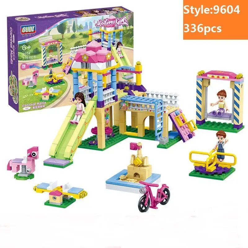 

336Pcs Playground Building Blocks Figure Boy Girl Bricks Model Compatible with Friend For Kids Toys Gifts