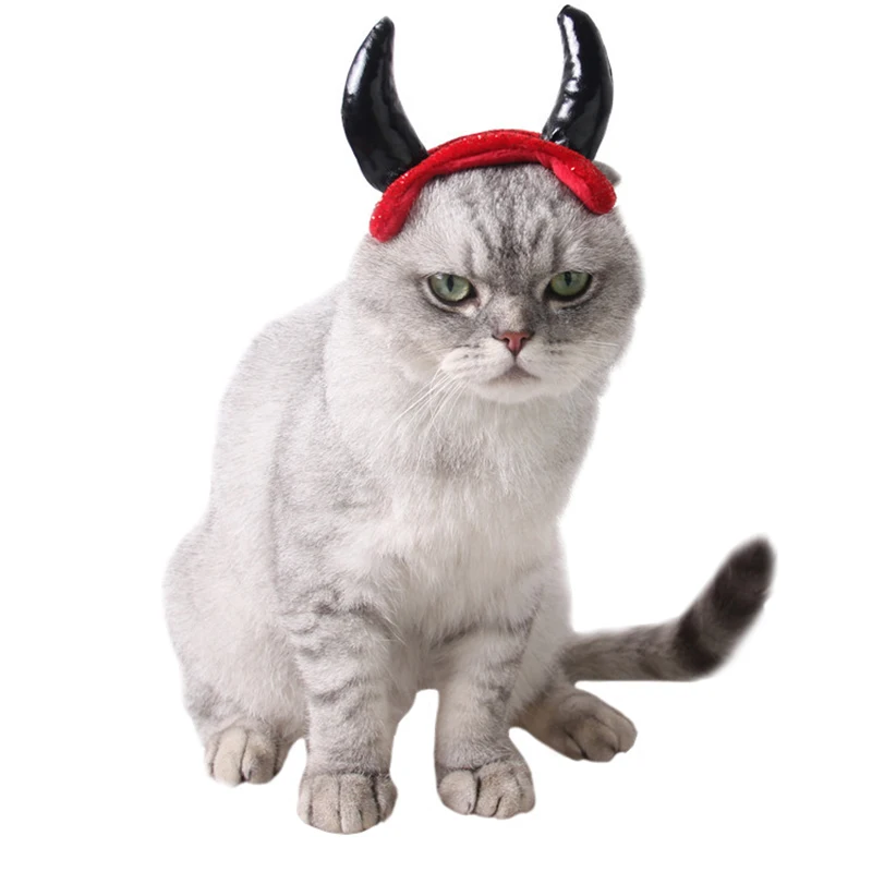 Pet Halloween Costume for Small Dog Cat Devil Horn Cosplay Accessory