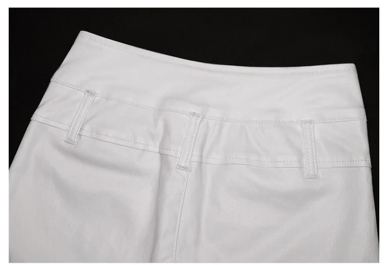 Летние панковские шорты из искусственной кожи с высокой талией, белые шорты для женщин, большие размеры, пуш-ап шорты