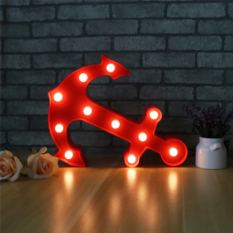 Boat Anchor Shape LED Night Light Creative Gift Decoration Table Lamp Pirate Lights Children's Room Bedside Home Kids Toy Lamp (4)