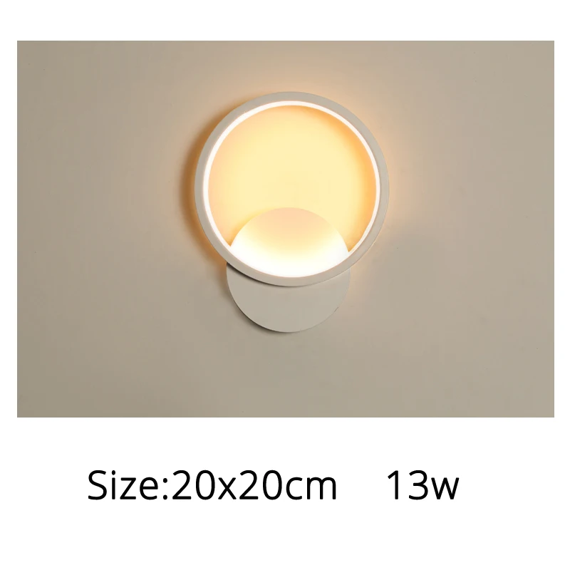 Современный стильный настенный светильник, светодиодный настенный светильник для спальни, настенный светильник для гостиной, домашние лампы, теплый белый светильник, холодный белый светильник - Цвет абажура: 20x20cm 13w
