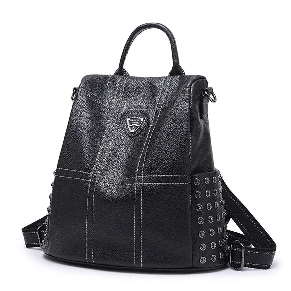 

2018 New European And American Fashion Women Backpack Teenagers Girls Anti-Theft Leather Bags Woman Simple Wild Travel Backpacks