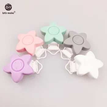 

Let's make Star Shape Pacifier chain clip, pacifier clip, silicone clip selectable 20pc Silicone Teething Beads Suspender Clip