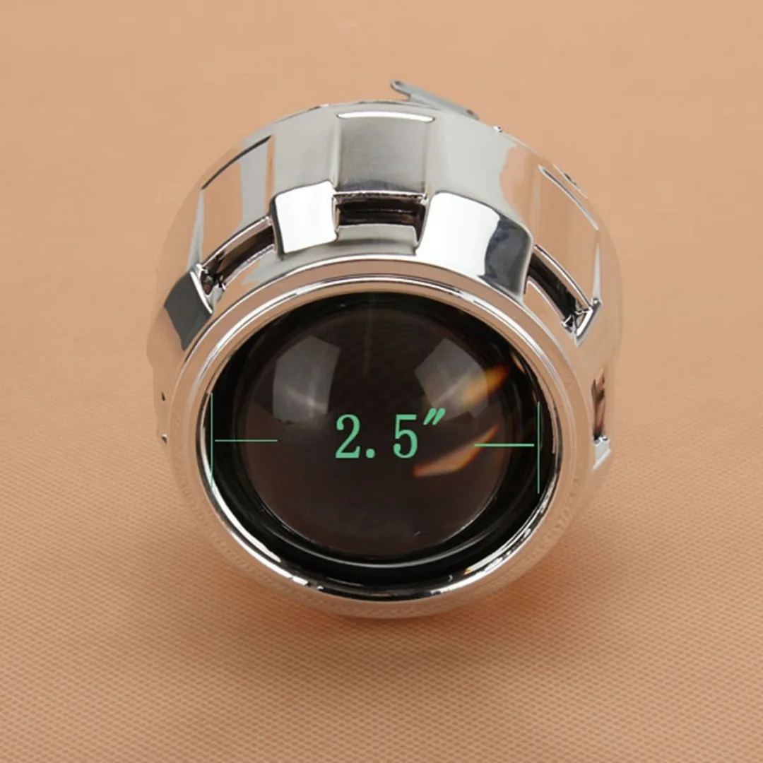 JX-LCLYL 1pc 2.5" Mini HID Bi-xenon Projector Lens H1 Car Headlight Chrome Shroud