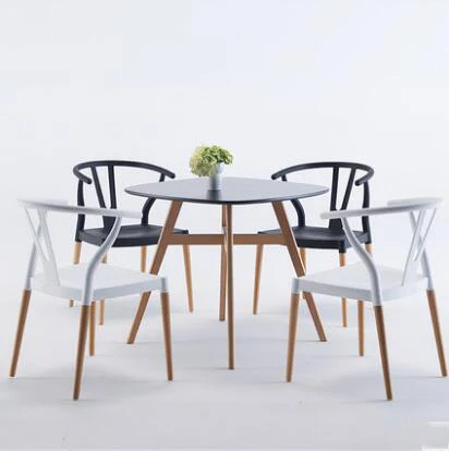 YINGYI Hot Selling Modern Plastic Wood Dining Chair With Arms Free Shipping