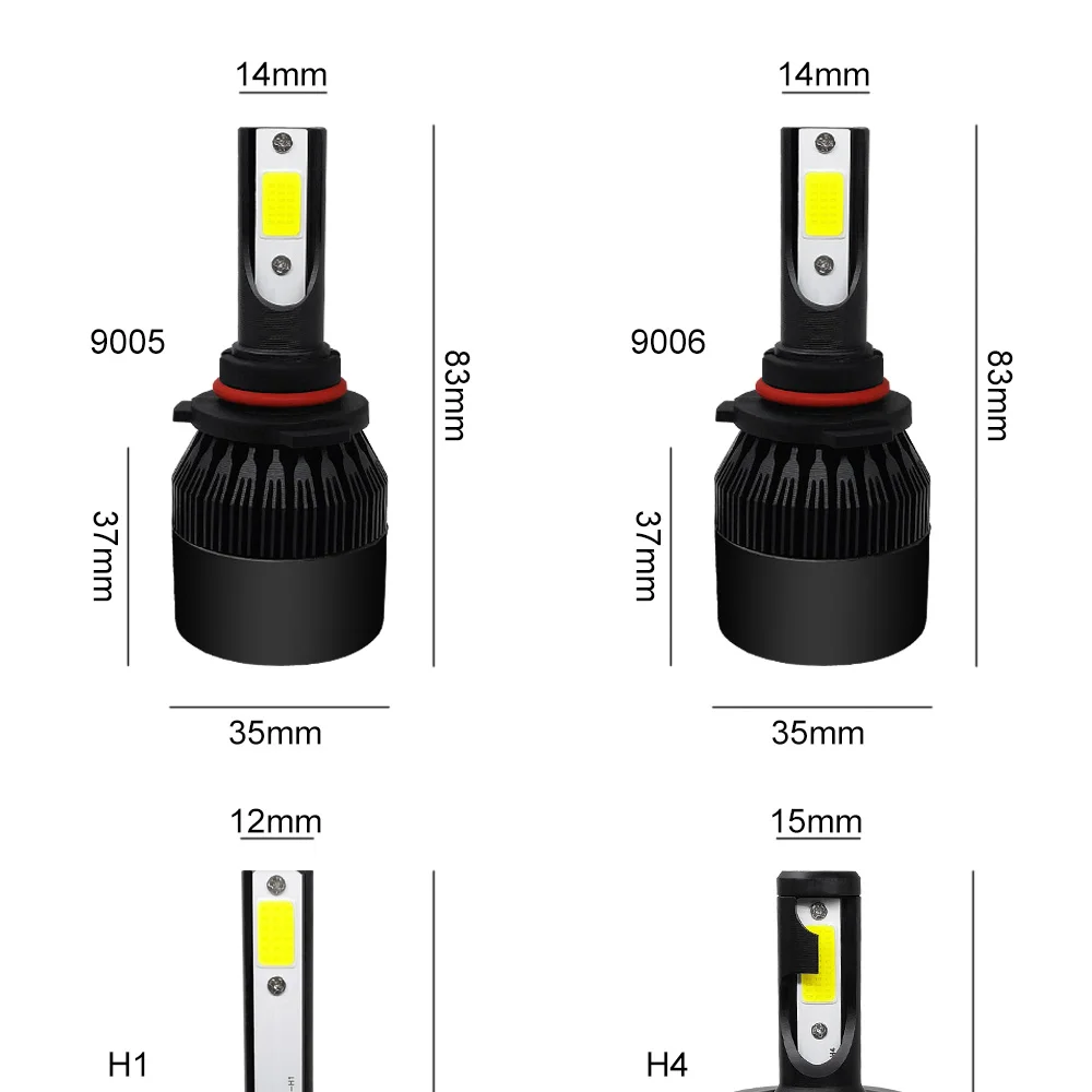 CROSSFOX 12V 6000K Автомобильные светодиодные фары лампы H1 светодиодный H7 H8 H9 H11 9005 HB3 9006 HB4 9003 HB2 H4 светодиодный авто лампы Автомобильные фары 8000LM