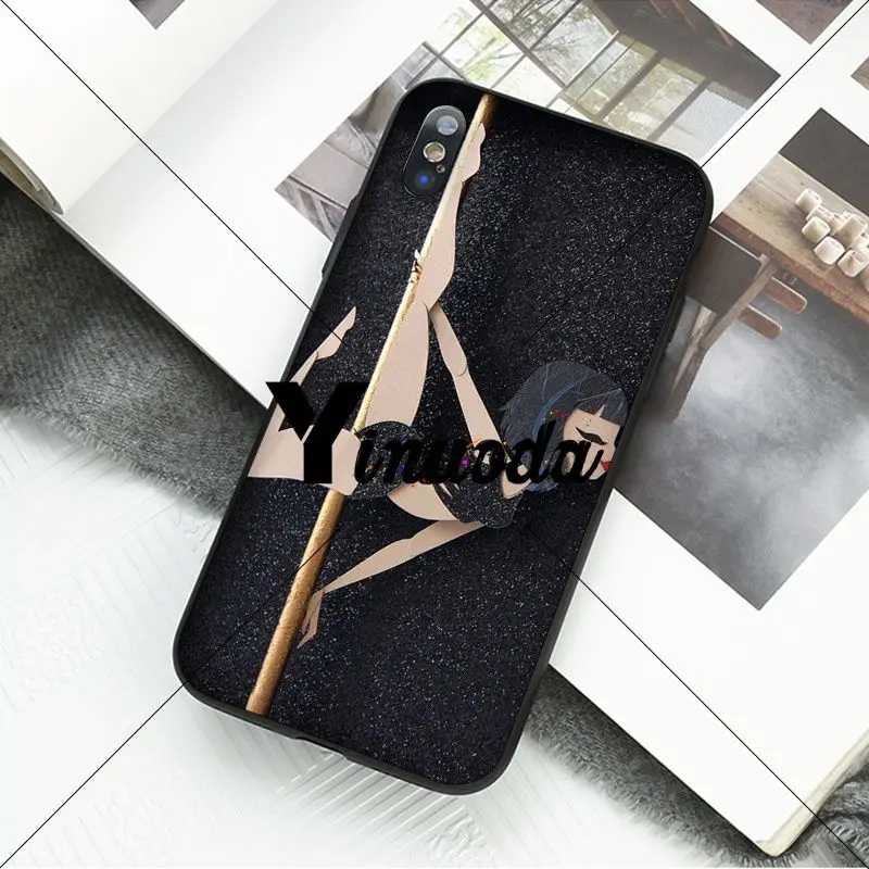 Yinuoda Pole Dance dancing fitness черный мягкий чехол для телефона Apple iPhone 8 7 6 6S Plus X XS MAX 5 5S SE XR мобильный чехол