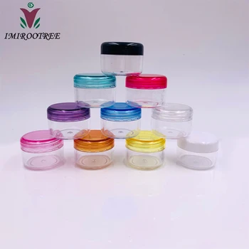 

100pcs/lot 5g/5ml Taped empty cream jar colors plastic cream jar cosmetic cream jars