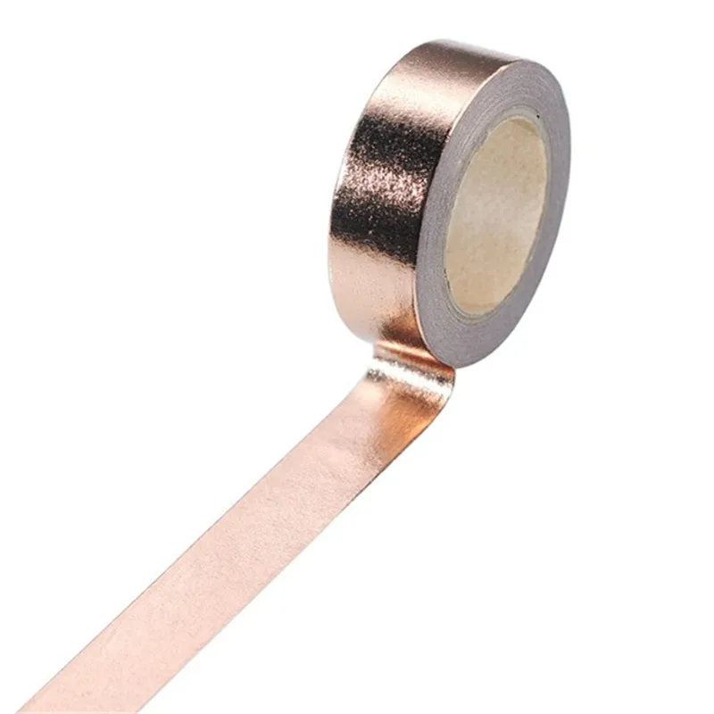 15 мм* 10 м японский Kawaii DIY Инструменты для скрапбукинга Золотая фольга васи лента золото/серебро/медь/Роза/зеленый цвет маскирующая лента
