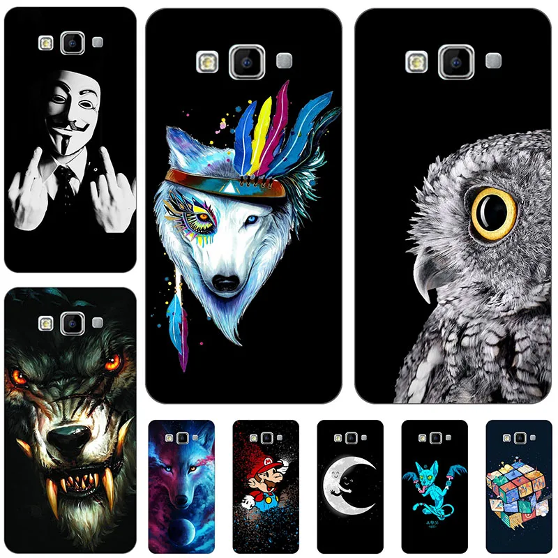 Чехол с животным волком и котом для Samsung Galaxy A5 2015 2016 2017 2018 модный принт задняя
