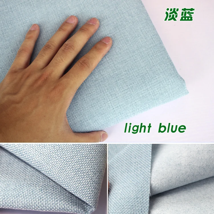 Light blue Coated Linen Fabric Sofa Cushion Fabirc Craft Sewing Cloth