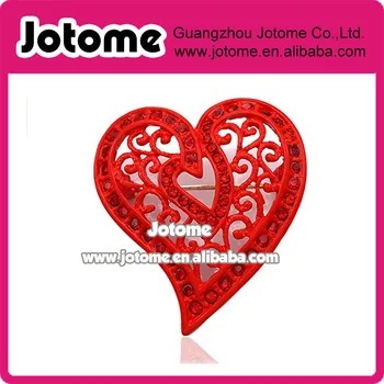 

1.3 Inch W x 1.5 Inch L I Love You Red Heart Valentine's Day Brooch Pin Designer Fashion Jewelry for Girl Friend Women Mom
