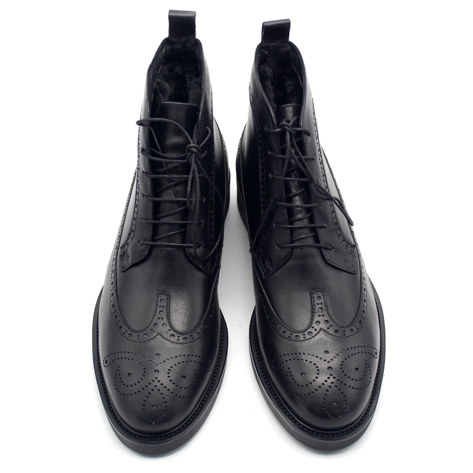 Новейшая модель; классические ботильоны ручной работы из кожи с натуральным лицевым покрытием; черные ботинки с круглым носком в британском стиле наивысшего качества