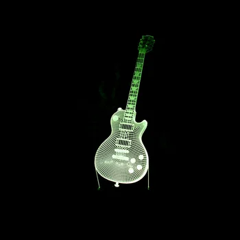 

Guitar 3d Table Lamps 7 Touch Remote Control 3d Lamp Visual Creative Gift Led Nightlight Led Table Decoration Desk Lamp