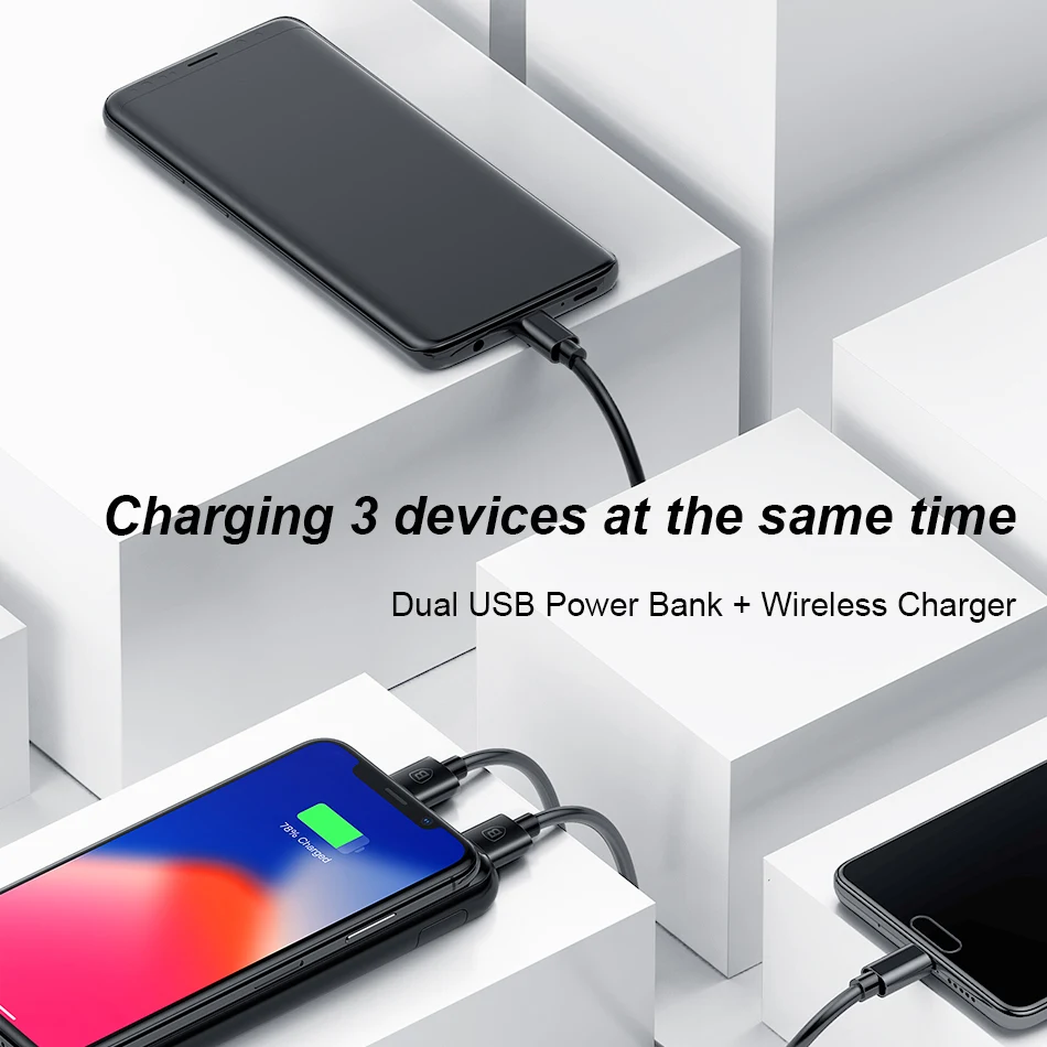Baseus 8000mAh QI Wireless Charger Power Bank For iPhone XS Max Xiaomi LCD Dual USB External Battery Wireless Charging Powerbank Baseus 8000mAh QI Wireless Charger Power Bank For iPhone XS Max Xiaomi LCD Dual USB External Battery Wireless Charging Powerbank