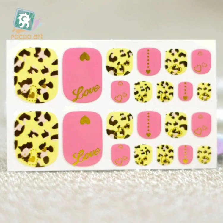 Rocooart Y5529-5545 блестящая клеящаяся наклейка на ногти для ногтей для дизайна ногтей Ласточка Сетка милый кот Леопард