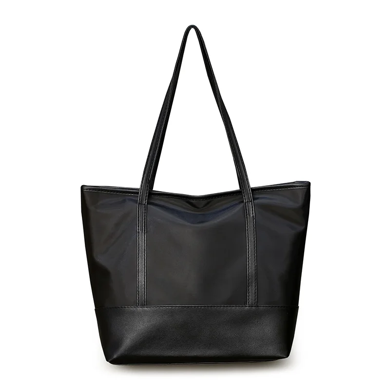 

Big bag female 2019 new simple waterproof Oxford cloth commuter shoulder portable tote bag large capacity shopping bag handbag