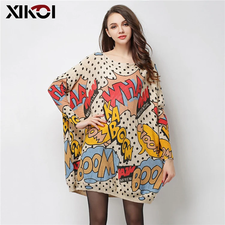 Europe and the United States spring and autumn new fat mm large size women's clothing loose wool blend long sleeve AliExpress sweater (1)