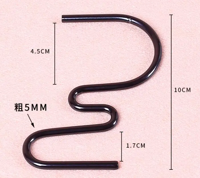 

10cm S hook metal hook wrought iron paint jeans clothing store,Bead chain display Robe Hooks Multi-Purpose Racks 10pc/lot A412
