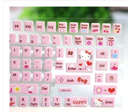 1x Hello Kitty Keyboard Stickers Cute Cartoon Bubble Stickers Laptop Decals USA