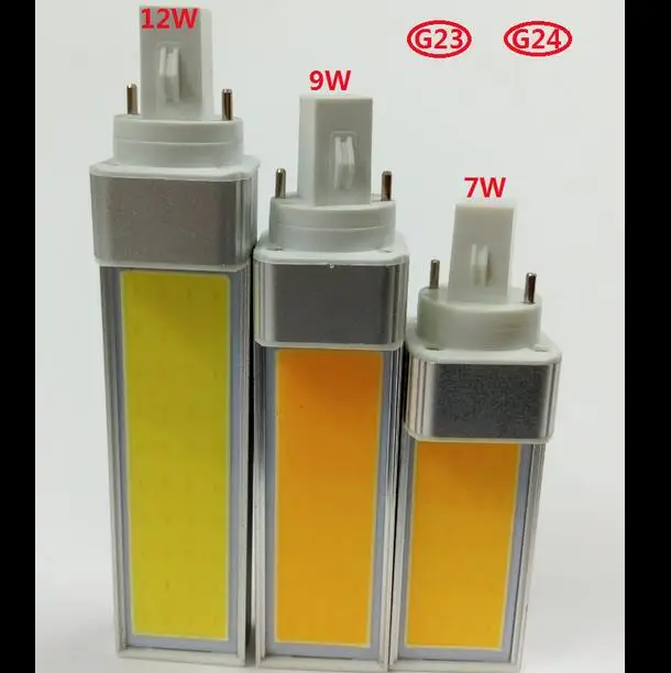 

G24 E27 COB Light 7W/9W/12W White/ Warm White COB Led Bulb Lamp 85-265V Spotlight Horizontal Plug Light