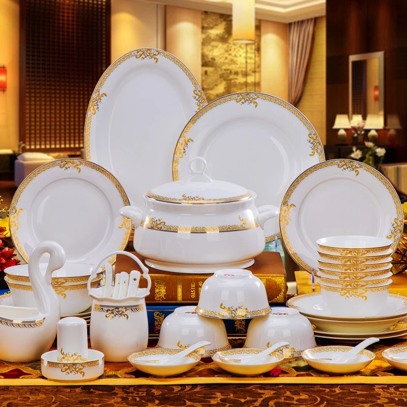 Buy Top quality ceramic tableware set 56pcs bowl