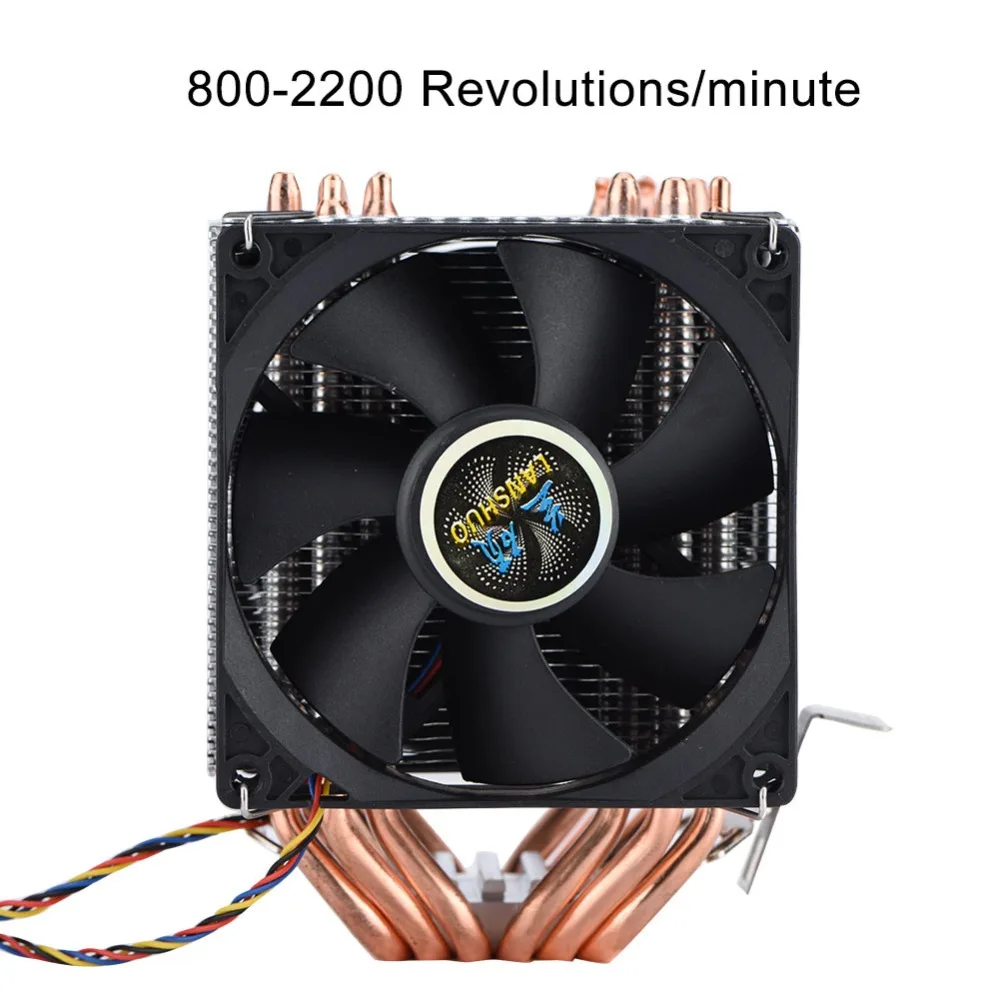 22dBA низкая Шум Процессор Вентилятор охлаждения 4Pin 6 тепловым стержнем heat pipe Процессор кулер Dual-башня с воздушным охлаждением Процессор процессорный кулер для AMD/INTEL 775 1150 1151