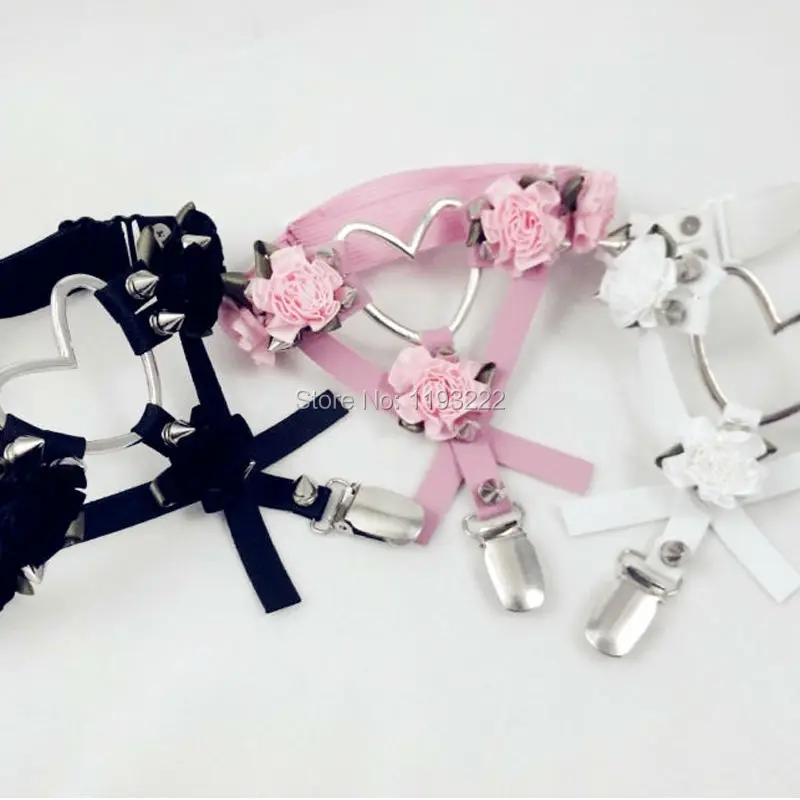 Cute Fashion Designed Leather Thigh Harness, Cross Flower Floral Leg Garter Punk Rock Big Heart Spikes Garter Belt Ring Cute Fashion Designed Leather Thigh Harness, Cross Flower Floral Leg Garter Punk Rock Big Heart Spikes Garter Belt Ring