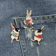 Conjunto de pinos de coelho em 3 pçs/set, kit de broches esmaltados, pinos de coelho, vintage, joias de coelho, presentes fofos