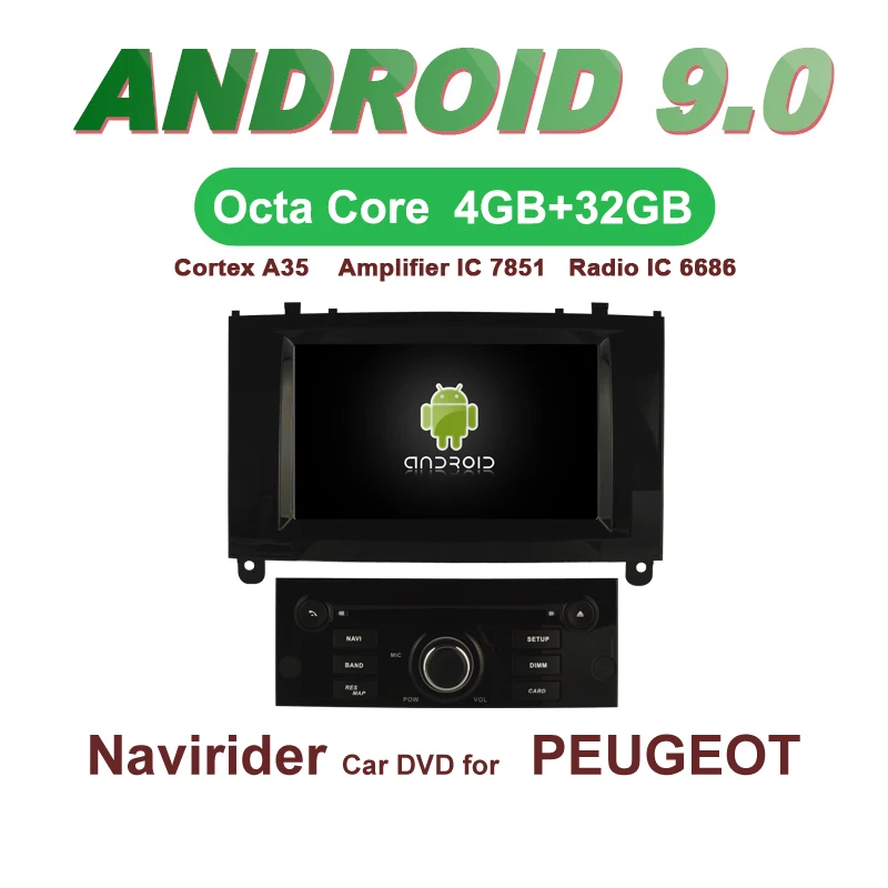 

OTOJETA Car GPS 10.1inch Android 9.0 Radio FOR PEUGEOT 407 black bluetooth Navigation Capacitive screen support mirror link