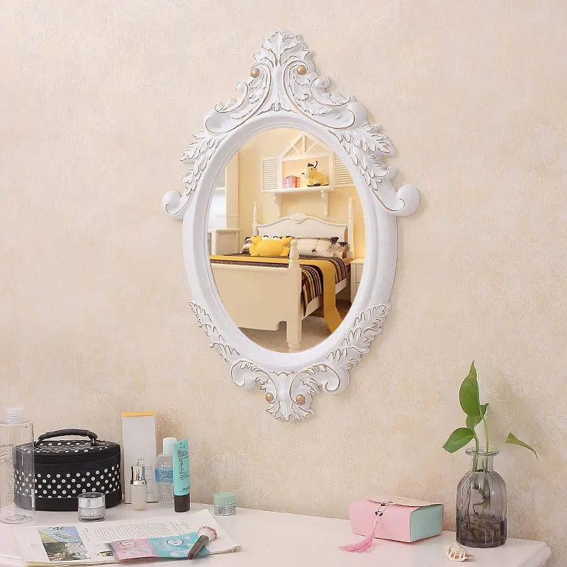 Us 29 99 European Bathroom Mirror Wall Hanging Net Red Makeup Bedroom Vanity Beauty Salon Bedside Mirror Lo1213545 In Decorative Mirrors From Home