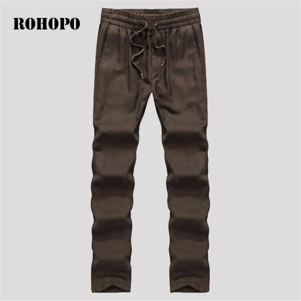 

AFS JEEP 2017 Summer Man's Linen Solid Ventilate Pant,Casual Design Full Length Loose Trousers,Fashion Man's Big Size Botoms