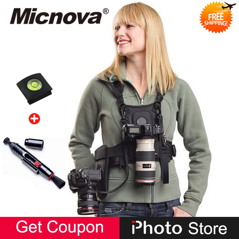 

Micnova MQ-MSP01 2-Camera Vest Quick Release System for Canon Nikon Sony DSLR Camera Dual Shoulder Sling Strap Neck Belt Carrier