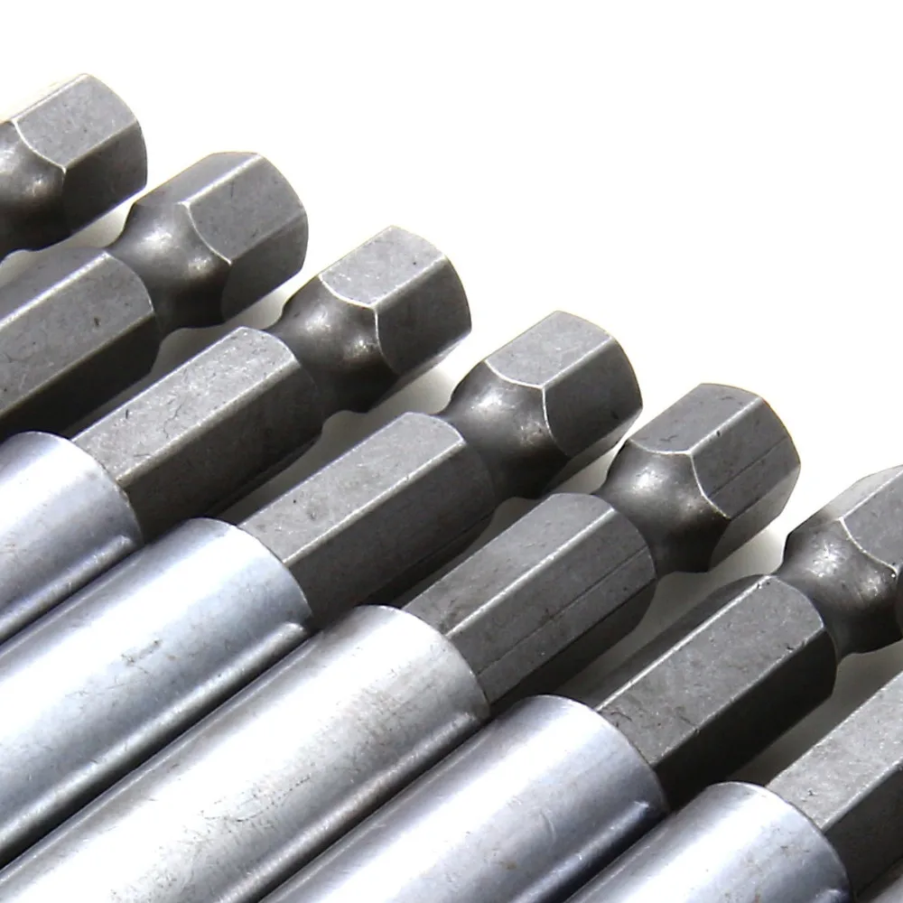 10pcs 1/4" Hex Shank Magnetic Extension Extend Socket 60mm Screwdriver Drill Bit Extender Bar Rod