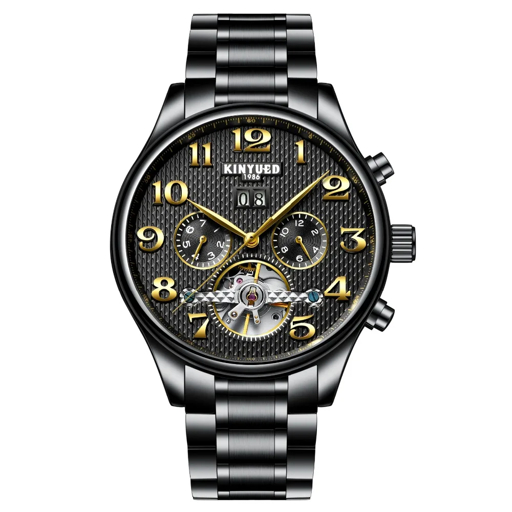 

KINYUED new fashion authentic luxury watch tourbillon luminous star waterproof automatic mechanical professional men's watch
