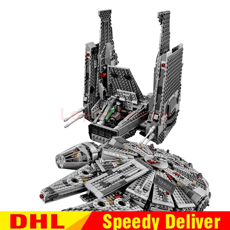 

LEPIN 05006 Kylo Ren Command Shuttle + Lepin 05007 Millennium Falcon UCS Star Wars Blocks Assembling legoing Toys 75104 75105