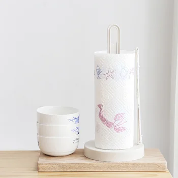 

Vertical Roll Paper Holder Kitchen Paper Napkin Racks Creative Desktop Punch-Free Paper Towel Rack
