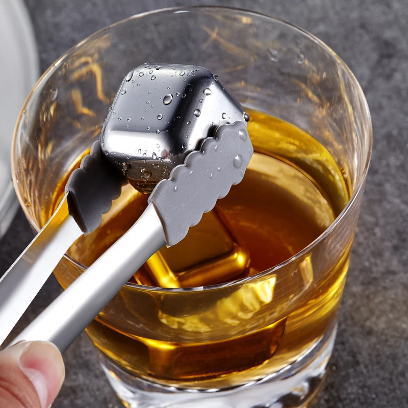 8PCS 304 Stainless Steel Ice Cube Reusable Cooling Stone For Vodka Whiskey Stone Whiskey Beer Summer Drink Cooling Accessories
