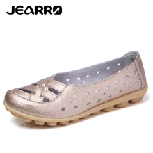 JEARRO/Женская обувь на плоской подошве из натуральной кожи; дышащие Туфли-оксфорды; лоферы на плоской подошве; женская повседневная Летняя обувь; Size37-41