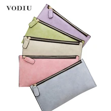 Luxe Lederen Rits Vrouwen Lange Slanke Portemonnee Dames Handtas Clutch Card Money Coin Telefoon Houder Portomonee Vrouwelijke Polsbandje Clip(China)