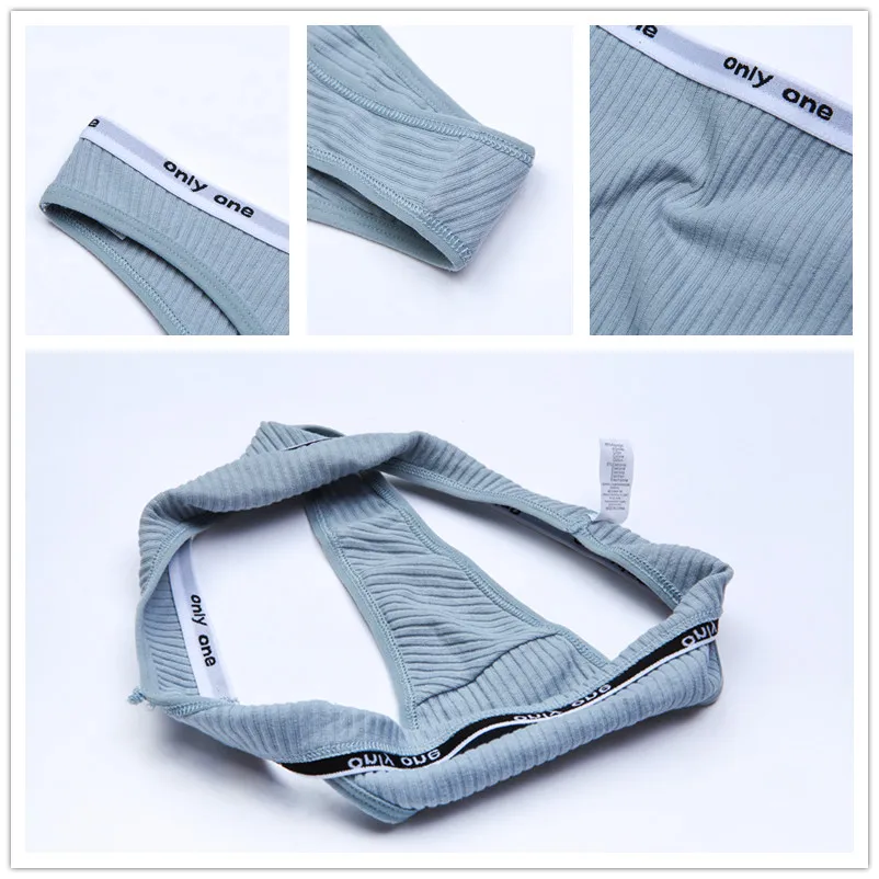 3Pcs/Lot Women's Cotton G-String Thong Panties String Underwear Women Briefs Sexy Lingerie Pants Intimate Ladies Letter Low-Rise